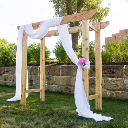 Wedding arch outdoors on a clear day