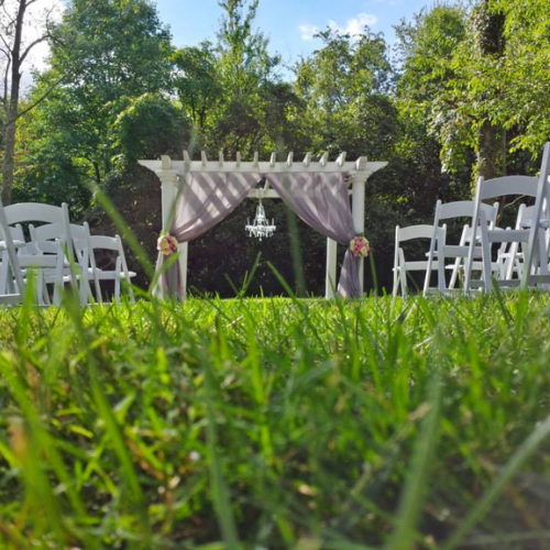 Wedding arch outdoors on a clear day