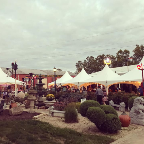 Outdoor event with tents set up