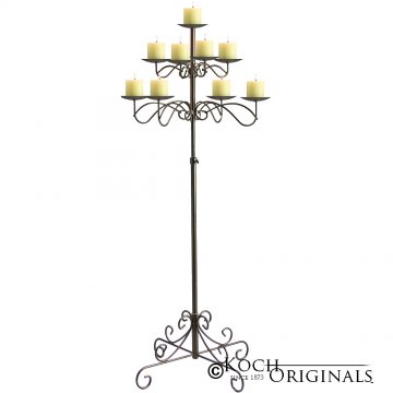 Bronze Floor Height 9 Light Candelabra