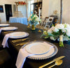Clear Charger, Gold Beaded Trim