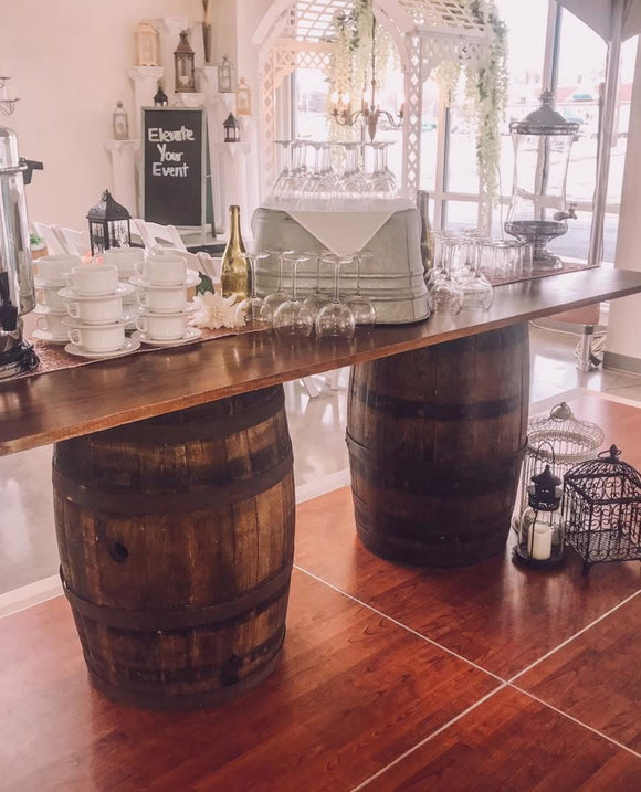 Wood Table Top for Barrels, 8' x 36