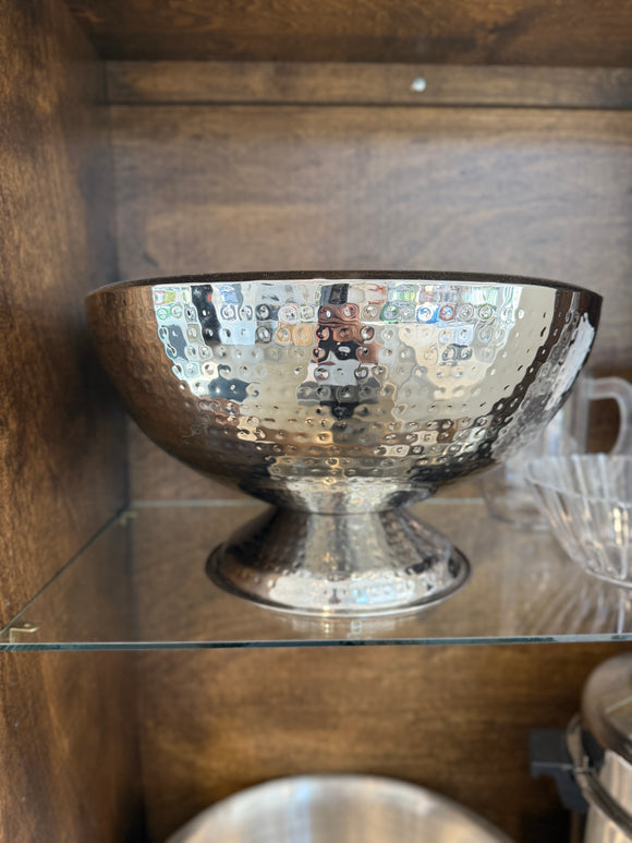 Hammered Stainless Steel Serving Bowl