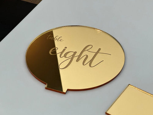 White & Gold Acrylic Table Number