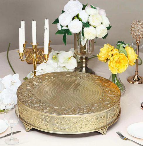 Round Gold Cake Stand