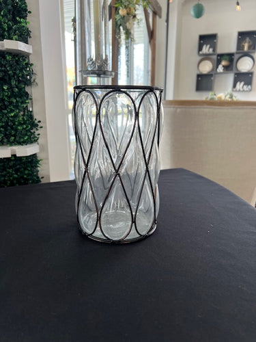 Bronze Wire & Glass Candle Holder