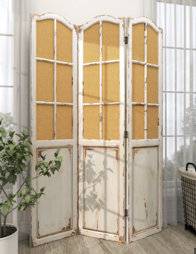 Burlap Room Divider
