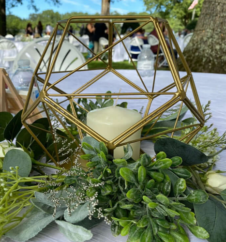 Gold Prism Centerpiece/Candle Holder