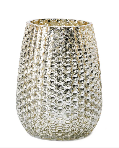 Silver Mercury Textured Vase/Candle Holder