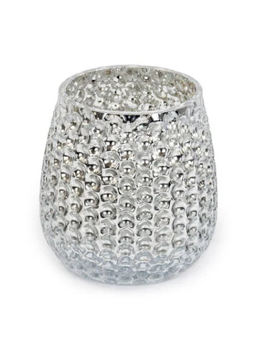 Silver Mercury Textured Vase/Candle Holder