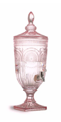 Pink Glass Beverage/Drink Dispenser