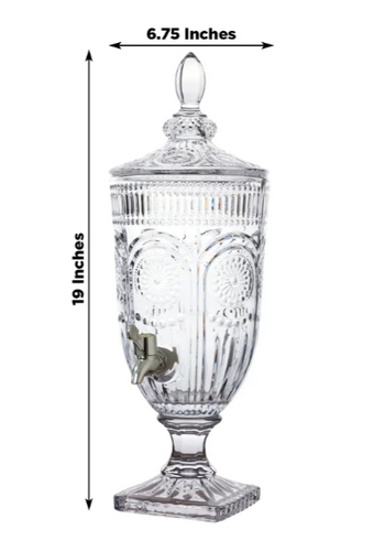 Clear Glass Beverage/Drink Dispenser