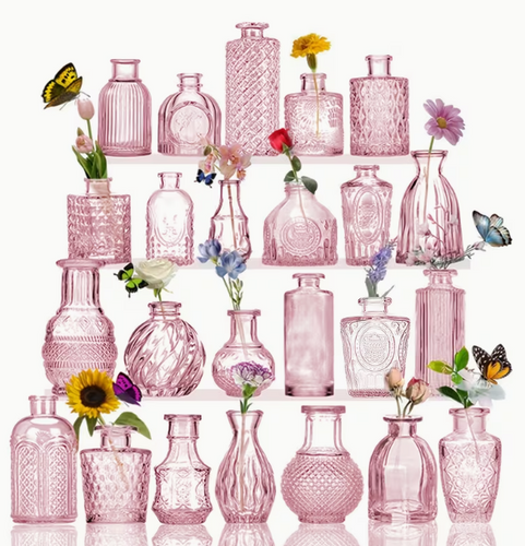 Assorted Pink Apothecary/Bud Vases
