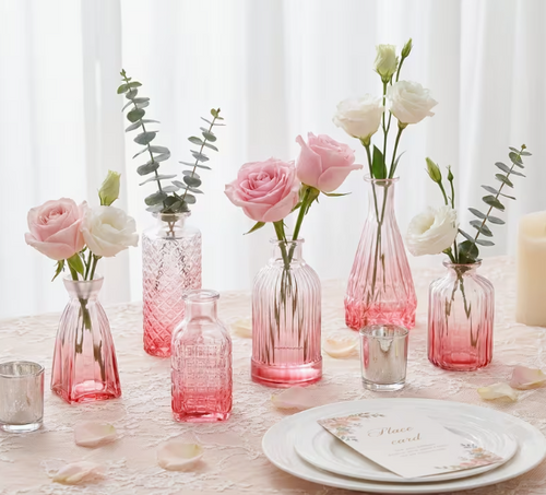 Assorted Pink Apothecary/Bud Vases