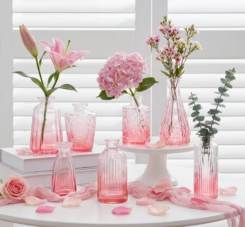 Assorted Pink Apothecary/Bud Vases